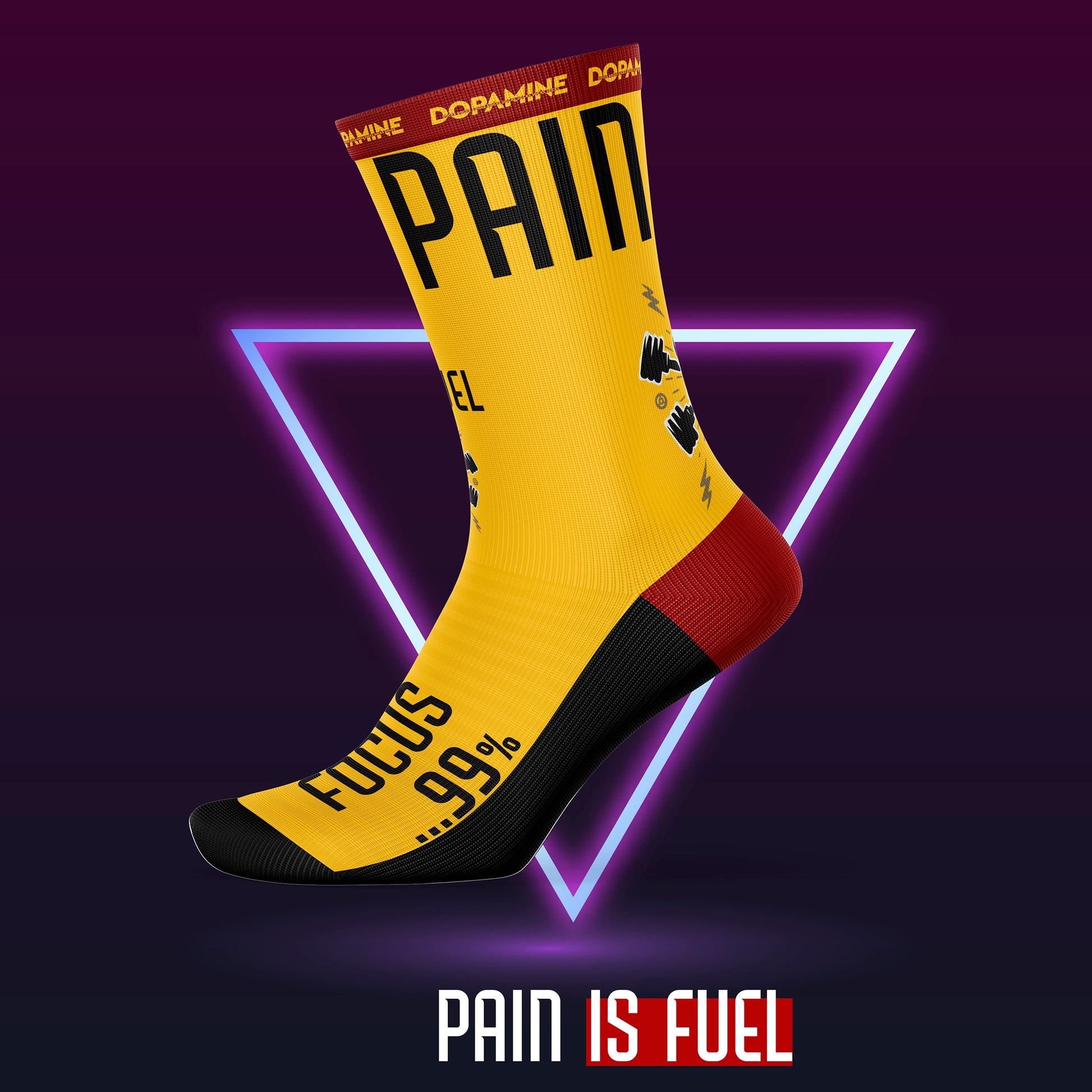 Calcetín Deportivo SOCK PAIN IS FUEL - DOPAMINEOFICIAL