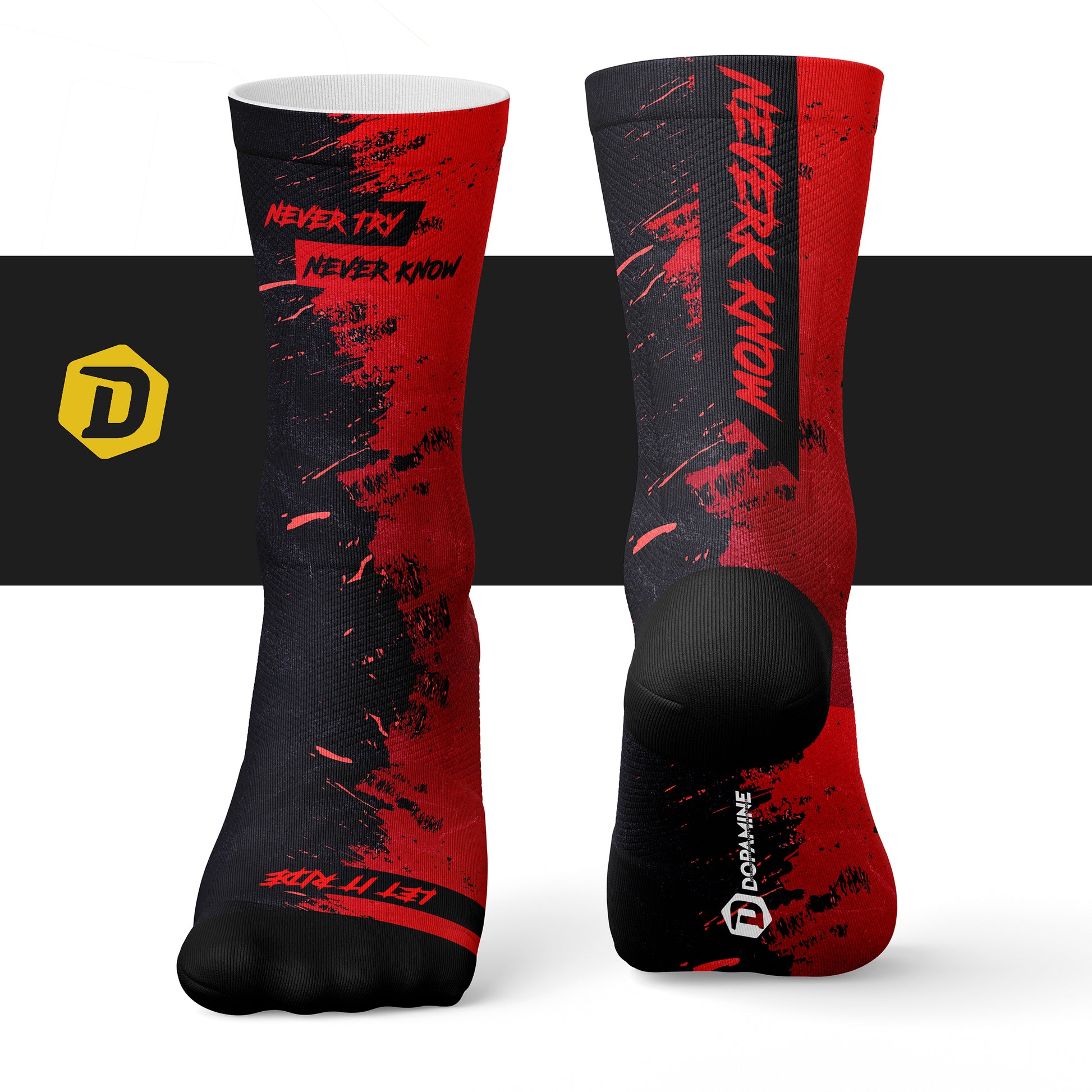 Calcetín Deportivo SOCK NEVER TRY NEVER KNOW - DOPAMINEOFICIAL
